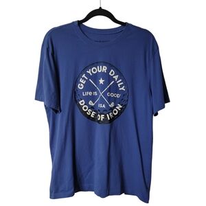 Life Is Good Blue Short Sleeve Golf Tee Size Large